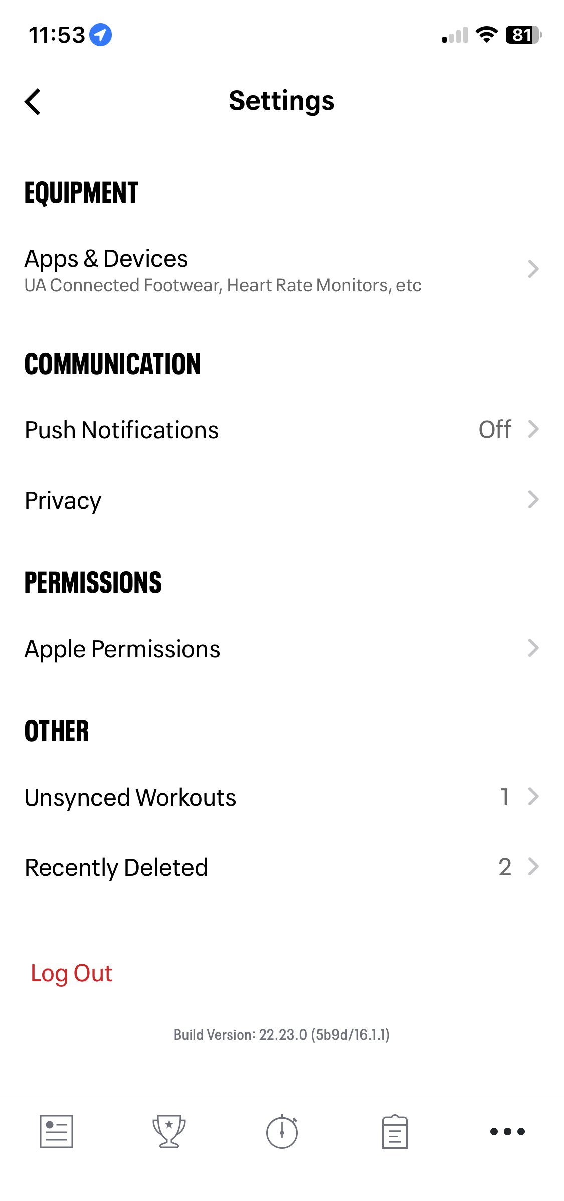 Syncing Unsaved Workouts Under Armour