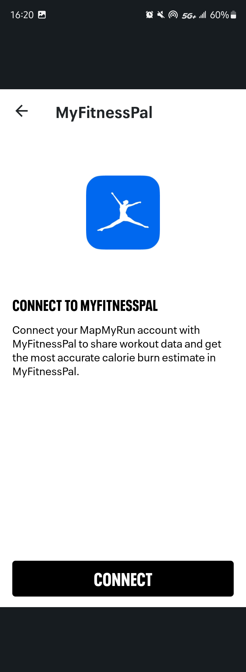 Screenshot of the MyFitnessPal (MFP) application, along with an