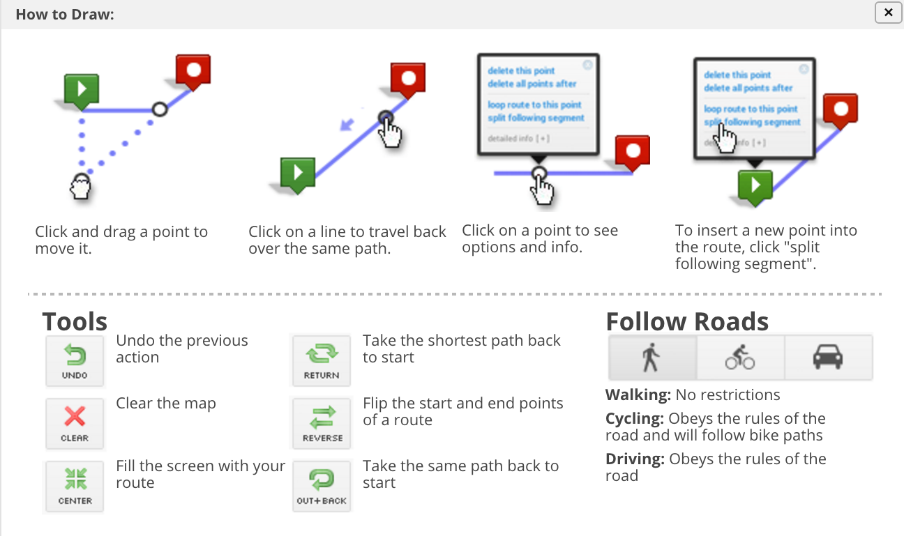 use mytracks to create a route